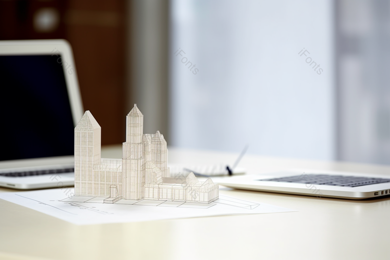 建筑设计师桌上的建筑模型特写,高清,摄影图,摄影图片,图片大全,摄影图免费下载